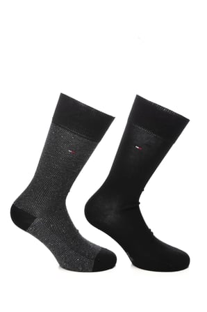 TOMMY HILFIGER Unisex Marka Logolu Günlük Kullanıma Uygun SİYAH Çorap S701236313 001