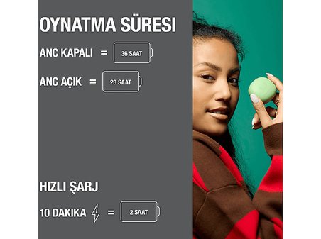 FRESH'N REBEL Twins Fuse 2 TWS Hybrid ANC ENC Kulak İçi Bluetooth Kulaklık Fırtına Grisi
