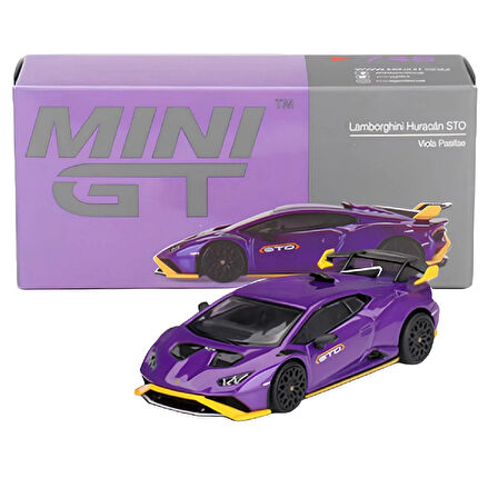 1:64 Diecast Lamborghini Huracán STO Viola Pasifae Mini GT Model Araba