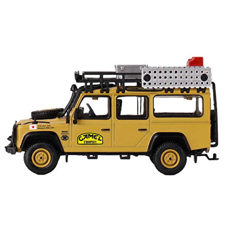 1:64 Diecast Land Rover Defender 110 1989 Camel Trophy Amazon Team Japan Mini GT Model Araba