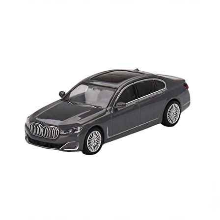 1:64 Diecast BMW 750Li xDrive Bernina Grey Amber Effect Mini GT Model Araba