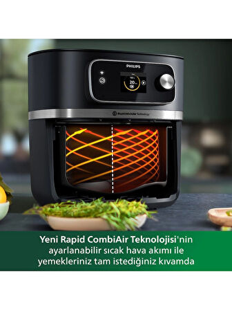 Philips Airfryer 7000 Serisi HD9880/90 Combi XXL Connected 8.3 lt Yağsız Fritöz Outlet