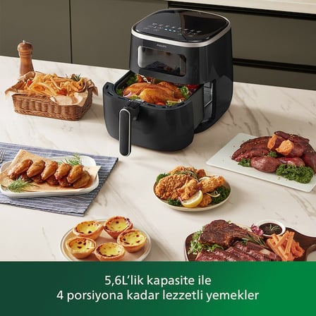 Philips Airfryer 3000 Serisi HD9257/80 XL 5.6 lt Yağsız Fritöz AMBALAJ HASARLI SIFIR
