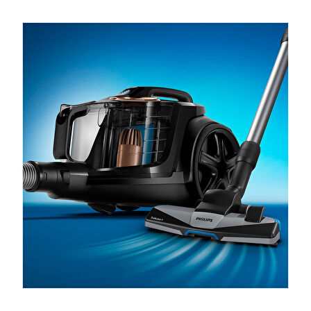 Philips XB7150/07 Marathon Daily Torbasiz Elektrikli Süpürge, 750 W, PowerCyclone 8 CarpetClean Başlık,XB7150