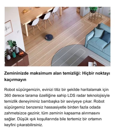 Philips Lazer Navigasyonlu Haritalama Yapan 6000 Pa Yüksek Emiş Güçlü Akıllı Robot Süpürge