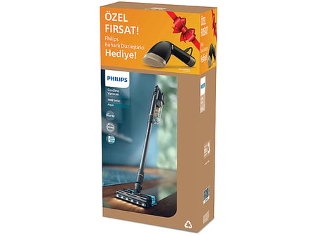 PHILIPS XC7057/01 Kablosuz Dikey Süpürge STH7060/80 Buharlı Düzleştirici Hediyeli Paket
