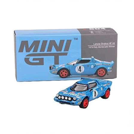 1:64 Diecast Lancia Stratos HF 4nd 1979 Rally MonteCarlo Winner Mini GT Model Araba