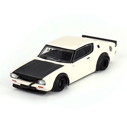 1:64 Diecast Nissan Skyline Kenmeri Liberty Walk White Mini GT Model Araba