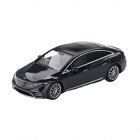 1:64 Diecast Mercedes-Benz EQS 580 4 MATIC Blue Metallic Mini GT Model Araba
