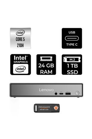 ThinkCentre Neo 50q Gen 5 Intel Core 5 210H 24GB 1TB SSD FDOS Mini Masaüstü Bilgisayar