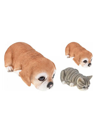 Boyner Evde Çok Renkli Biblo KEDİ VE KÖPEK FİGURÜ 24CM 2ASS