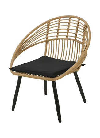 Boyner Evde Çelik Sandalye Rattan Minderli Sandalye 71x65x80cm