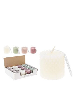 Boyner Evde Çok Renkli Mum PILLAR CANDLE FANCY 6X6CM 4ASS