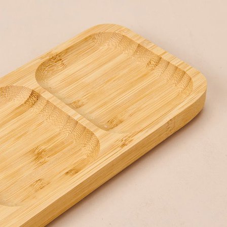 Excellent Houseware Bambu Servis Tabağı - Açık Kahverengi - 33 Cm