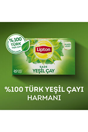 Lipton Yeşil Bardak Poşet Sade 20 li X 6 Adet