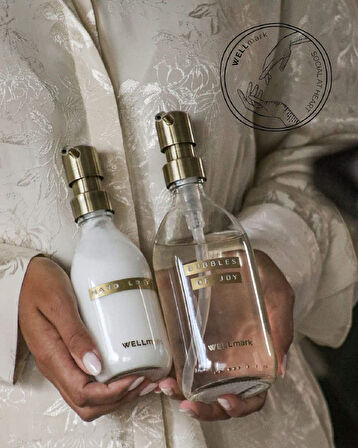 WELLmark Fresh Linen Cam Şişe Sıvı Sabun-Sabunluk