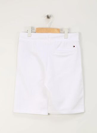 Tommy Hilfiger Lastikli Bel Normal Beyaz Erkek Çocuk Şort FADE HILFIGER SWEATSHORTS