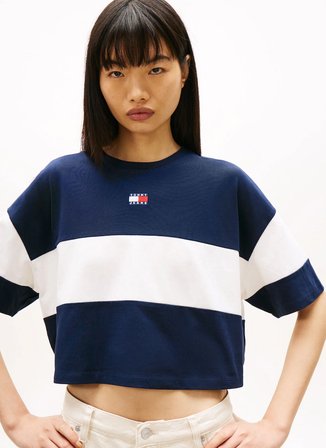 Tommy Jeans Lacivert Kadın T-Shirt TJW CBLK BADGE TEE