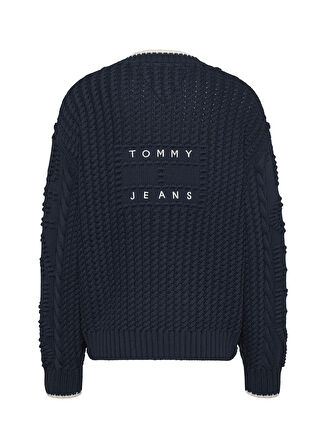 Tommy Jeans Lacivert Kadın Hırka TJW BUBBLE CABLE FLAG CARDIGAN