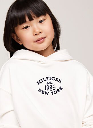 Tommy Hilfiger Baskılı Kadın Beyaz Sweatshırt KG0KG08033YBH