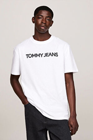 Tommy Jeans New Classic Beyaz Logolu T-Shirt