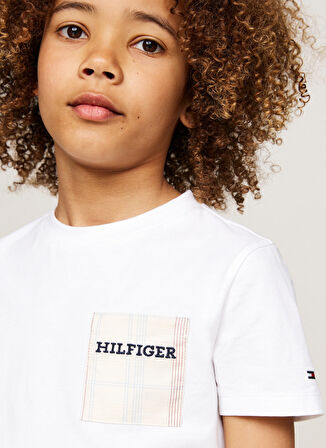 Tommy Hilfiger Baskılı Beyaz Erkek Çocuk T-Shirt KB0KB09094YBR