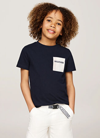 Tommy Hilfiger Baskılı Lacivert T-Shirt KB0KB09094DW5