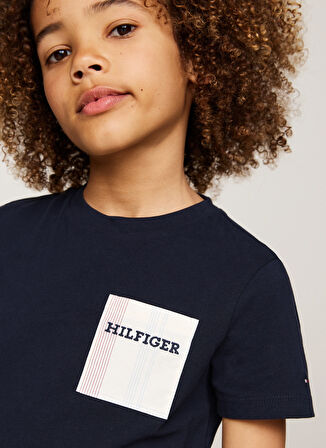 Tommy Hilfiger Baskılı Lacivert T-Shirt KB0KB09094DW5