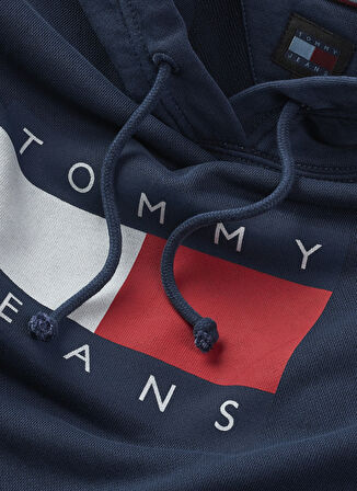 Tommy Jeans Baskılı Lacivert Kadın Sweatshırt TJW REG TOMMY FLAG HOODIE EXT