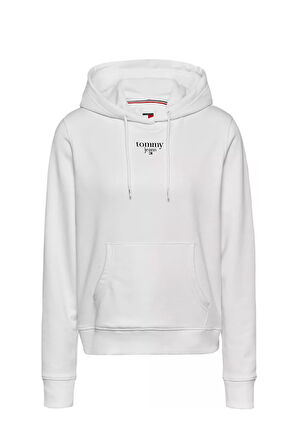 Kadın TJW ESSENTIAL LOGO 1 HOODIE EXT Sweatshirt-Beyaz | M