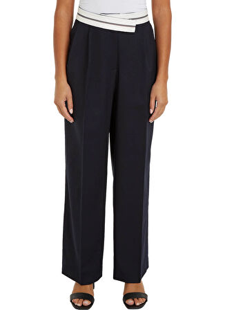 Tommy Hilfiger Yüksek Bel Standart Lacivert Kadın Pantolon RWB PREP WIDE LEG CROSSED PANT