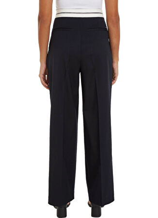 Tommy Hilfiger Yüksek Bel Standart Lacivert Kadın Pantolon RWB PREP WIDE LEG CROSSED PANT