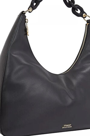 Kadın TH SOFT Leather Omuz Çantası - Siyah | undefined