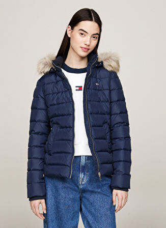 Tommy Jeans Lacivert Kadın Şişme Mont TJW BASIC HOODED DOWN JACKET EXT