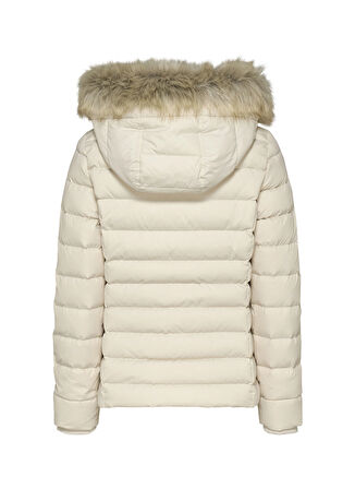 Tommy Jeans Krem Kadın Şişme Mont TJW BASIC HOODED DOWN JACKET EXT