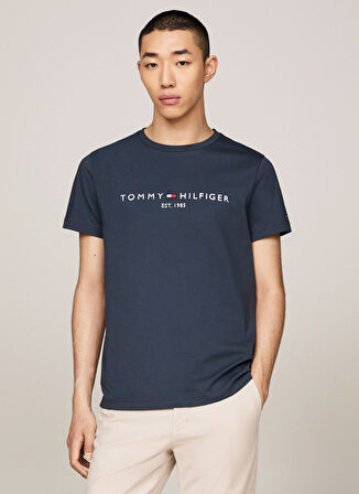 Tommy Hilfiger Bisiklet Yaka Gri Erkek T-Shirt MW0MW11797POM