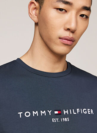 Tommy Hilfiger Bisiklet Yaka Gri Erkek T-Shirt MW0MW11797POM