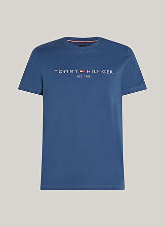Tommy Hilfiger Bisiklet Yaka Mavi Erkek T-Shirt MW0MW11797DBZ