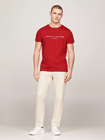 Erkek TOMMY LOGO TEE T-Shirt-Kırmızı | M