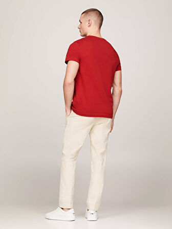 Erkek TOMMY LOGO TEE T-Shirt-Kırmızı | M