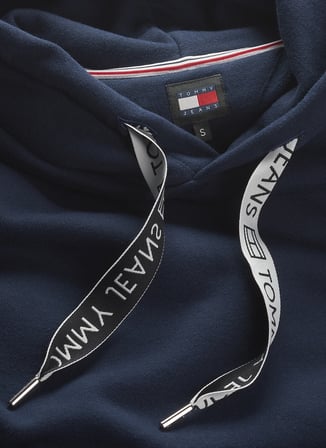 Tommy Jeans Düz Lacivert Kadın Sweatshırt TJW BXY LOGO DRAWCORD HOODIE EXT