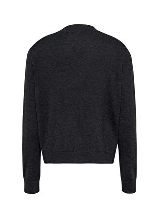 Tommy Jeans Yuvarlak Yaka Standart Düz Siyah Kazak Kadın TJW ESSENTIAL CREW NECK SWEATER