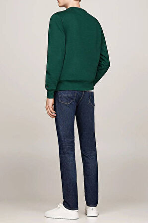 Erkek Regular Fit Baskı Logolu Sweatshirt - Koyu Yeşil | S