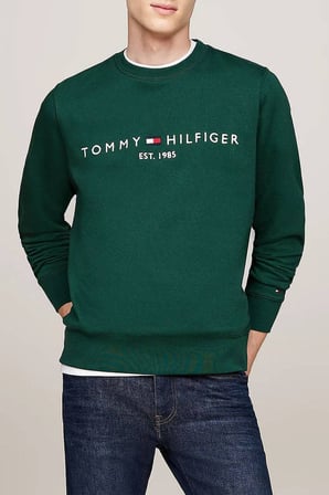 Erkek Regular Fit Baskı Logolu Sweatshirt - Koyu Yeşil | L