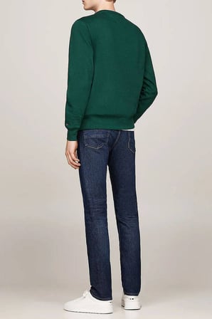 Erkek Regular Fit Baskı Logolu Sweatshirt - Koyu Yeşil | L