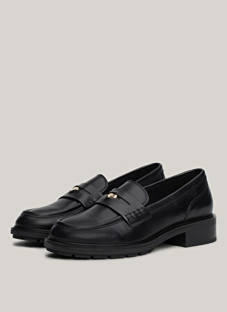 Tommy Hilfiger Deri Siyah Kadın Loafer FW0FW08029BDS