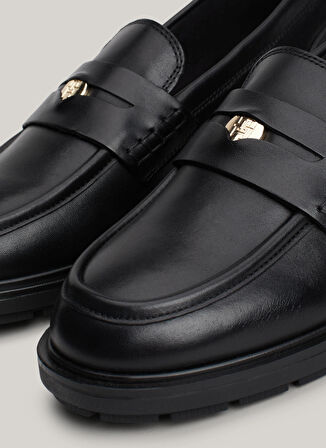 Tommy Hilfiger Deri Siyah Kadın Loafer FW0FW08029BDS