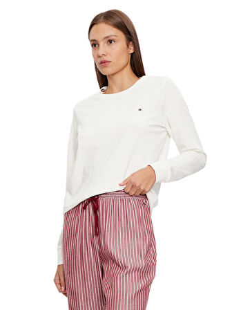 Tommy Hilfiger Kadın Kırmızı Pijama Takımı ( Terlik Hediyeli ) UW0UW04853