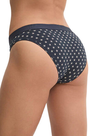 Tommy Hilfiger Kadın Mavi Bikini Külot Print UW0UW04220