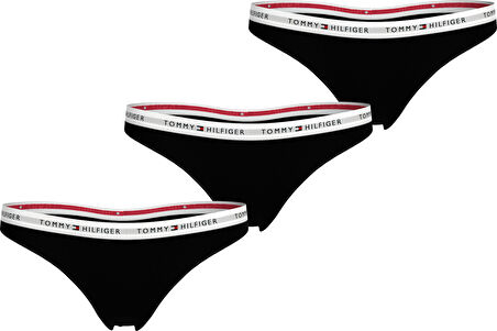 TOMMY HILFIGER 3 PACK THONG (EXT. SIZES) Külot